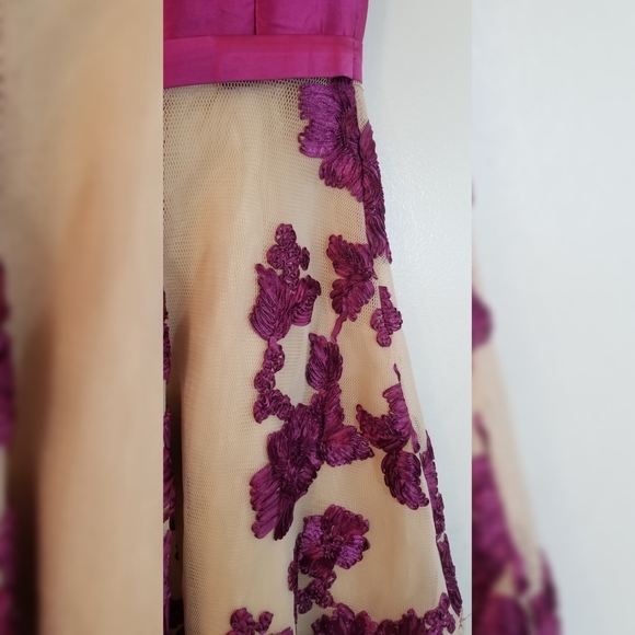 Orchid Floral Fancy Party Cocktail Dress - Picture 3 of 5